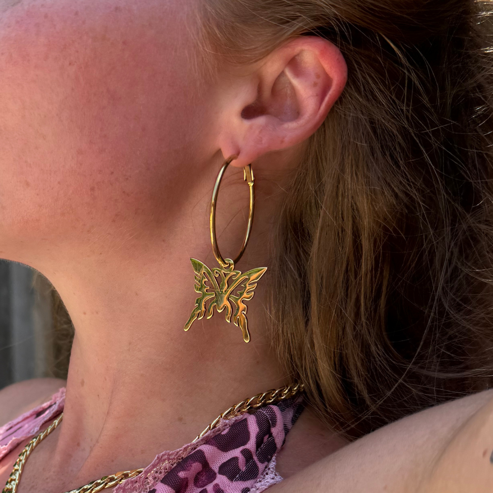 Gold Butterfly Earrings