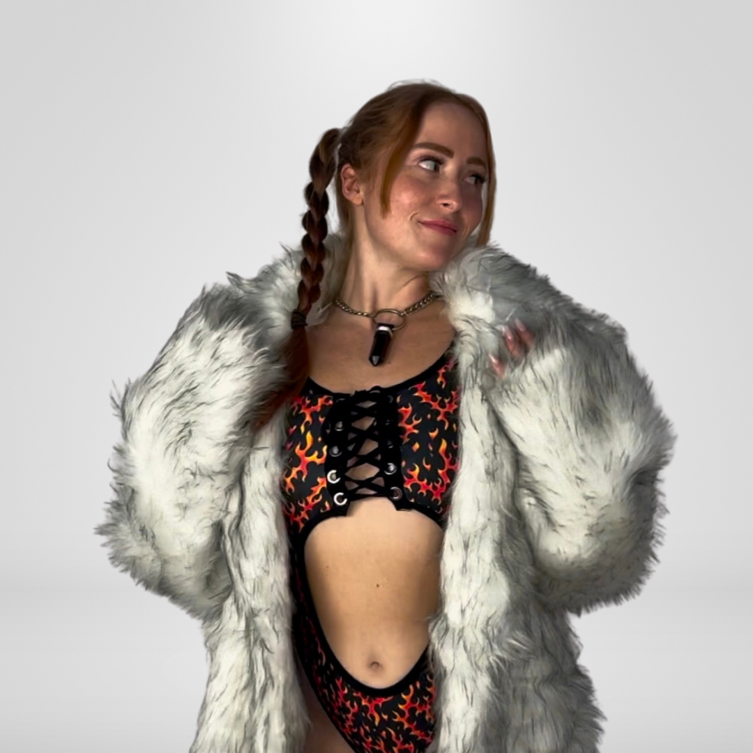 Wolf Faux Fur Coat
