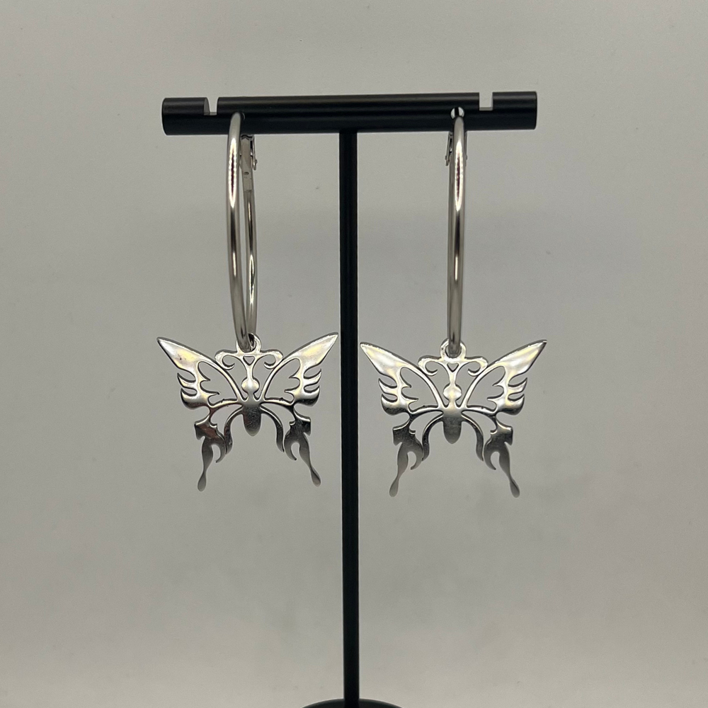 Silver Butterfly Earrings