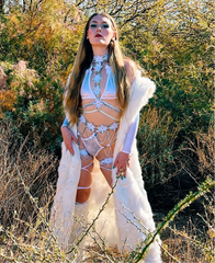 Long LED Light Up Faux Fur Coat