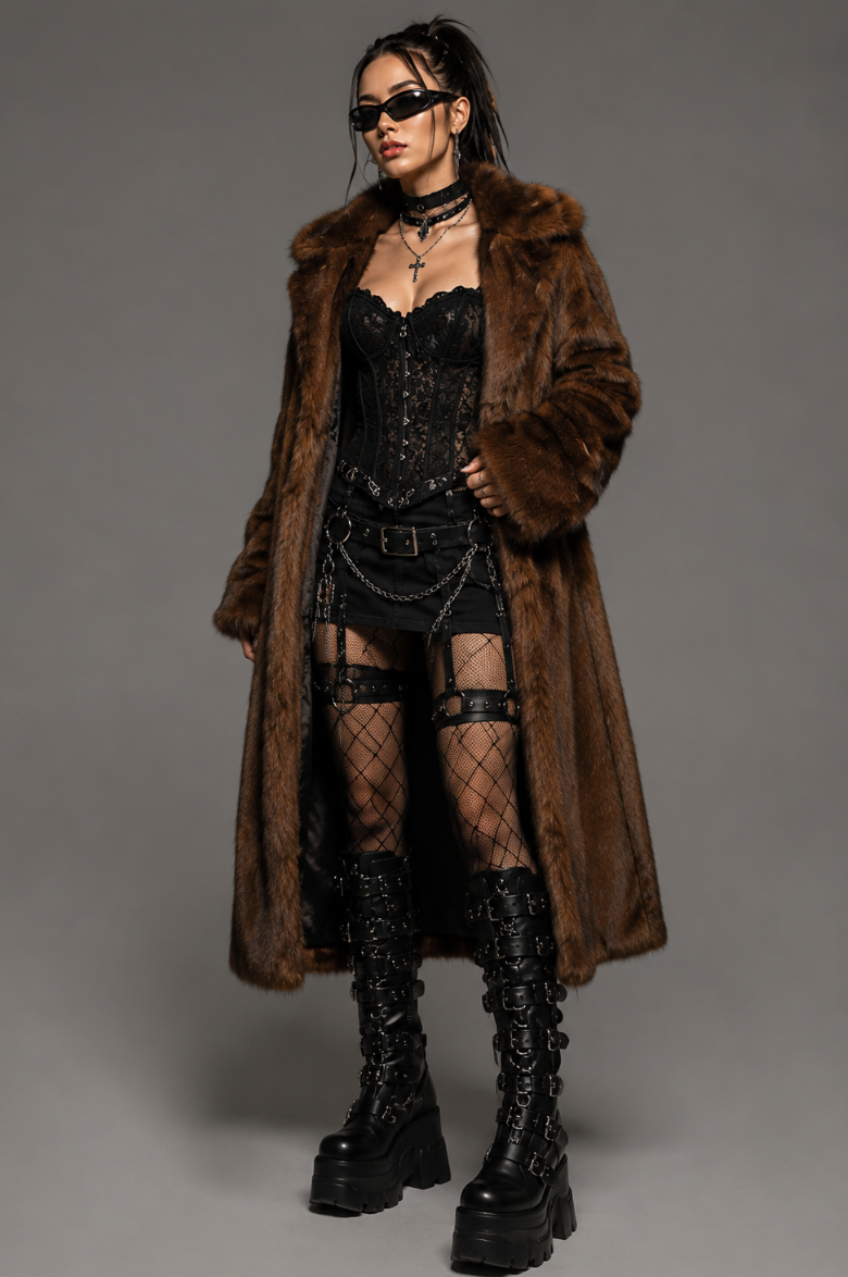 Brown Faux Fur Coat