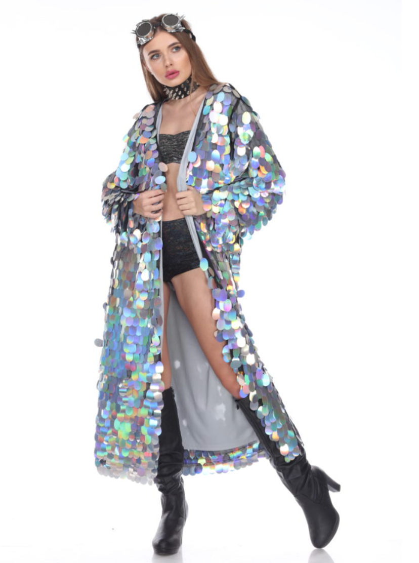 Sequin Floor Length Duster