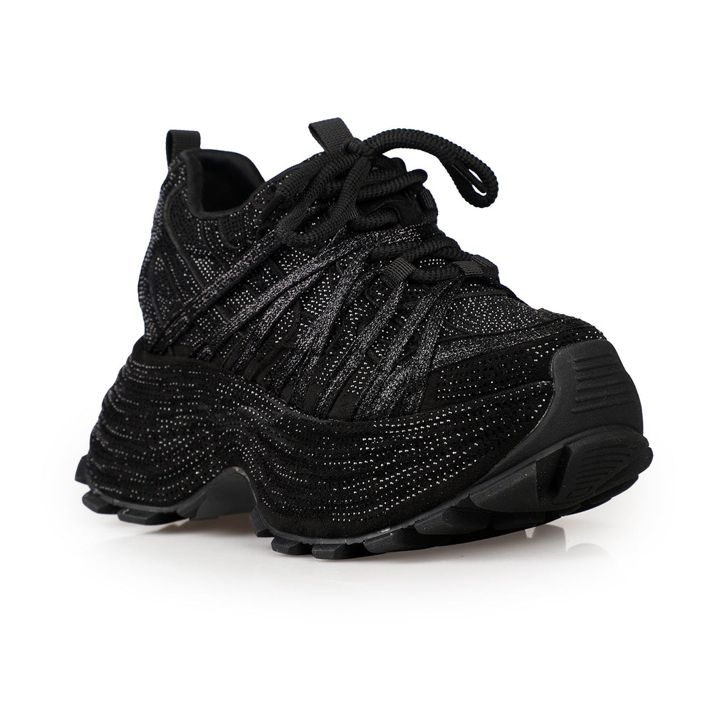 Black Glitz Platform Sneakers