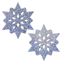 Silver Glitter Snowflakes Nipple Pasties by Pastease®