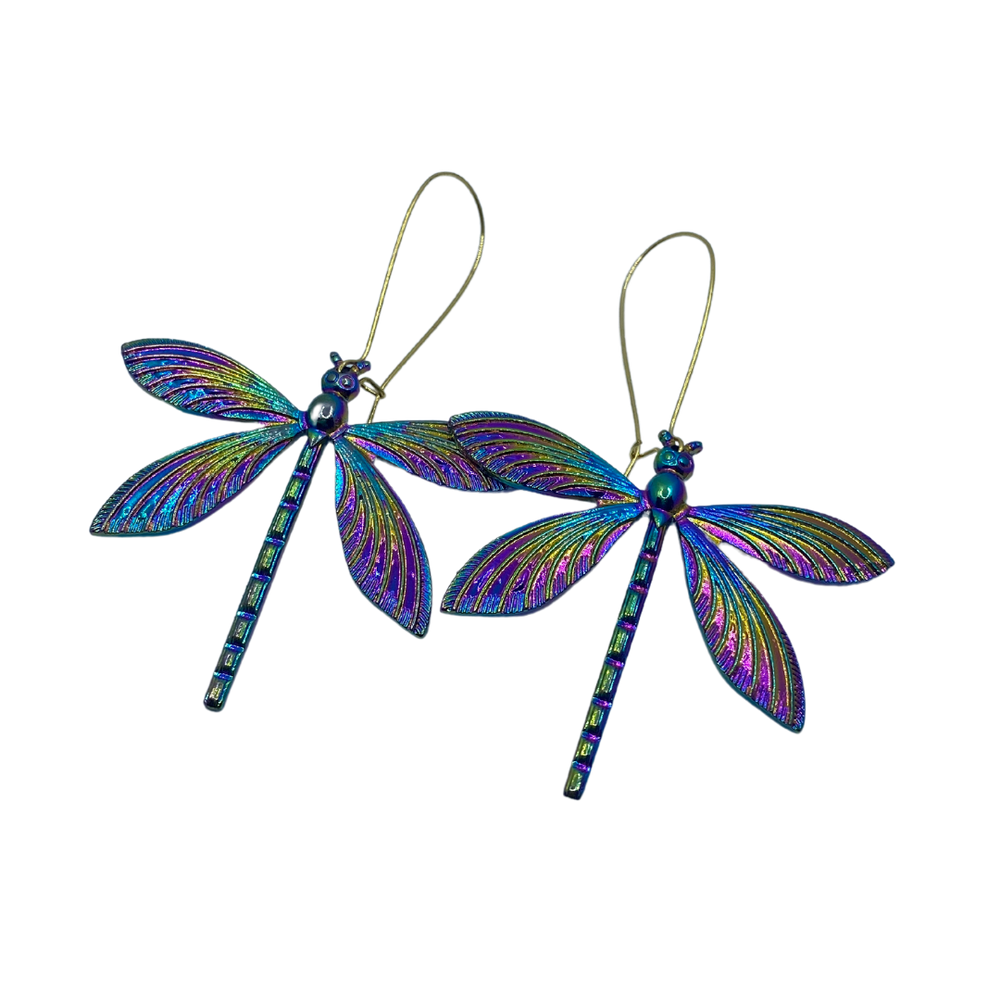 Psychedelic Dragonfly Earrings