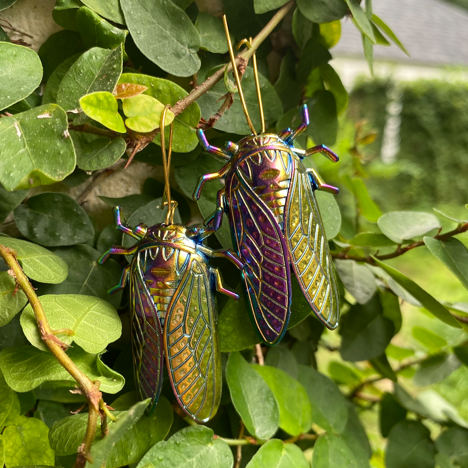 Psychedelic Locust Earrings