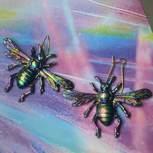 Psychedelic Bee Earrings