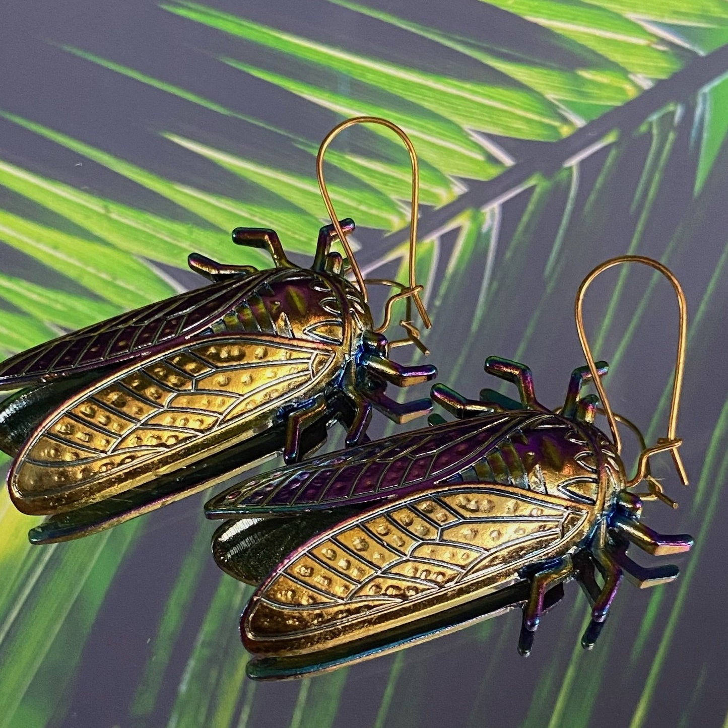 Psychedelic Locust Earrings