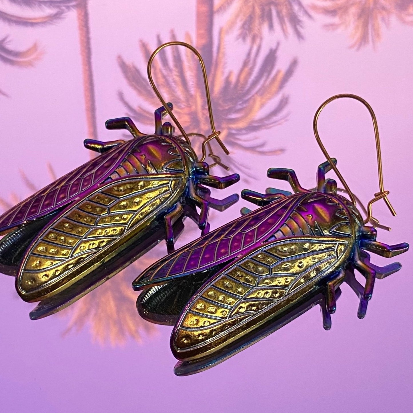 Psychedelic Locust Earrings